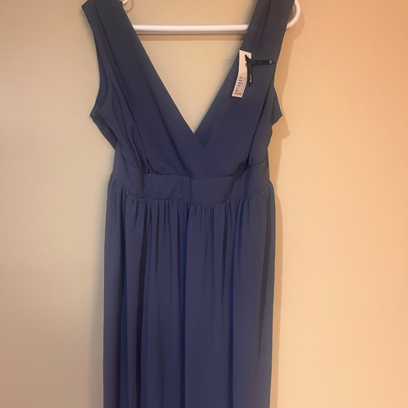 NWT Long Blue Chiffon Dress - Picture 2 of 4